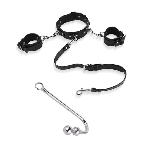 Hook Cuffs and Elegant Anal with 5334 Collar Beaded 0405